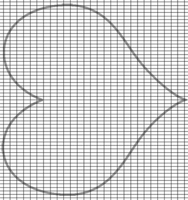 draw the heart shape out on the grid
