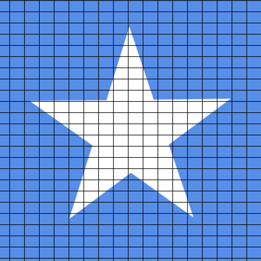 a star with grid lines