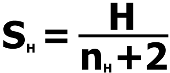 SH is equal to H divided by nH add 2.