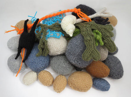 photo of knitted beach with sand