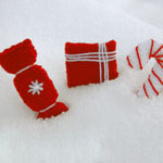 photo of xmas decorations in snow