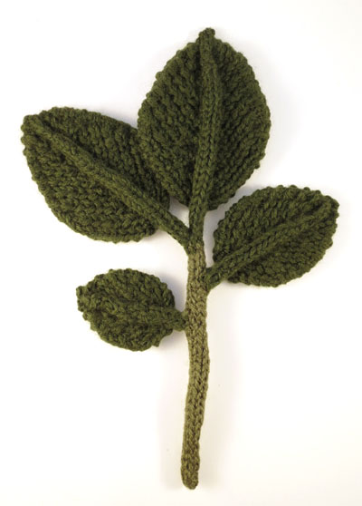 photo of knitted elm twig (back)