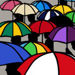 Umbrellas - One of Jessica's cut paper designs.