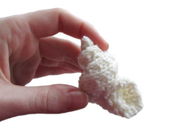 knitted whelk shell in my hand