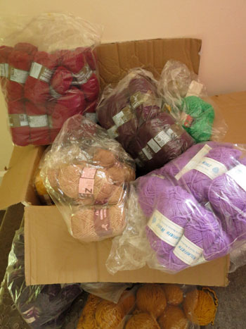 Large box of free wool.