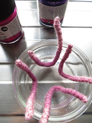 Four Freshly Dipped Worms.