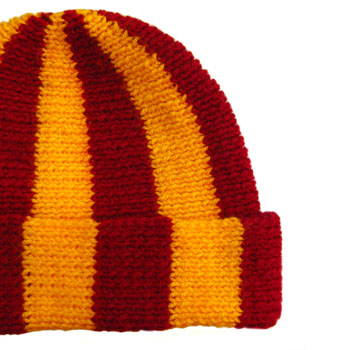 ODDknit hat with vertical stripes