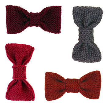 photo of a knitted bow tie