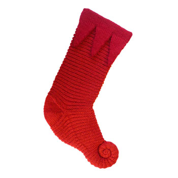 full size stocking with curly toe