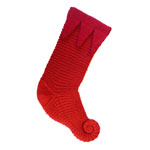 a knitting pattern for a curly toed stocking