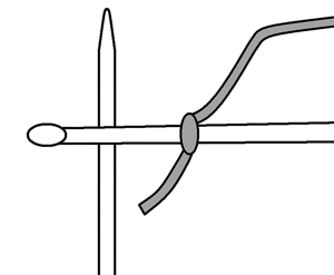 Diagram showing how to wrap the yarn.