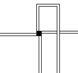 Diagram showing the first step of the Right-Hand Square Knot