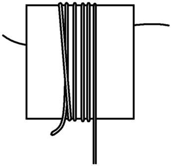 Diagram showing how to wrap the yarn around the card