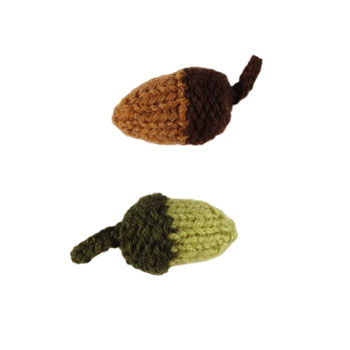 acorns in browns and greens